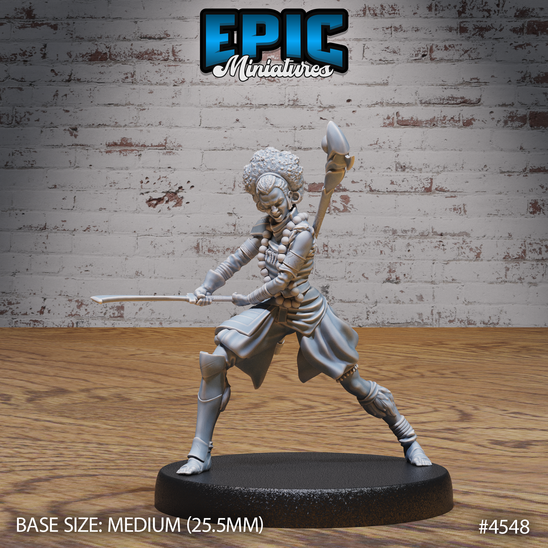 Safari Fighter Player Character Attack / Utopian Female Warrior / African Humanoid / Tribal Hunter / Wildling / Southern Folk Encounter